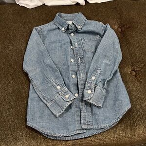 Crewcuts Chambray Blue Button Down Shirt for Kids 3T